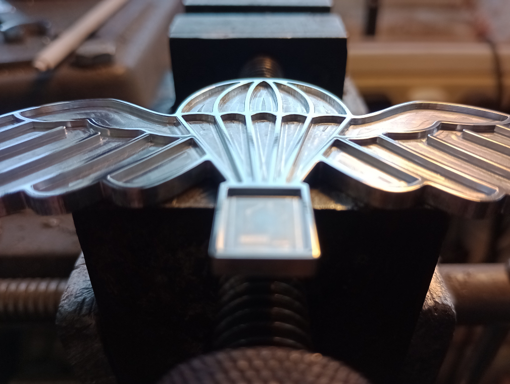 Parachute Regiment badge prior to a resin in-fill