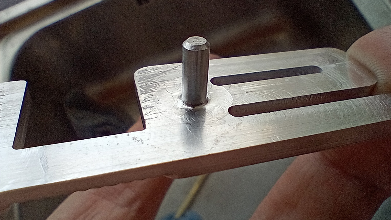 3D modelled, machined from billet with mounting spigots to the rear, polished up...