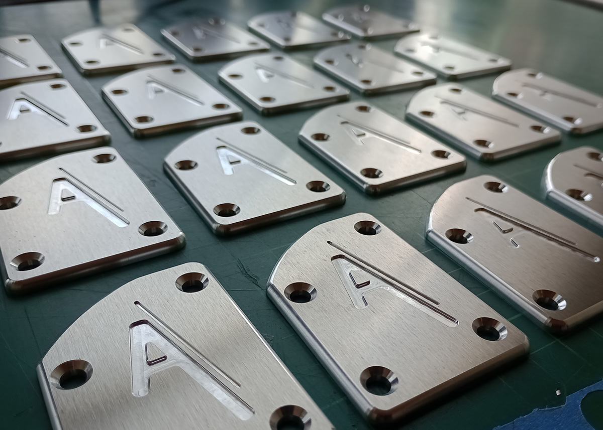 A set of 6082 aluminium neck-plates for Ancoats Guitars