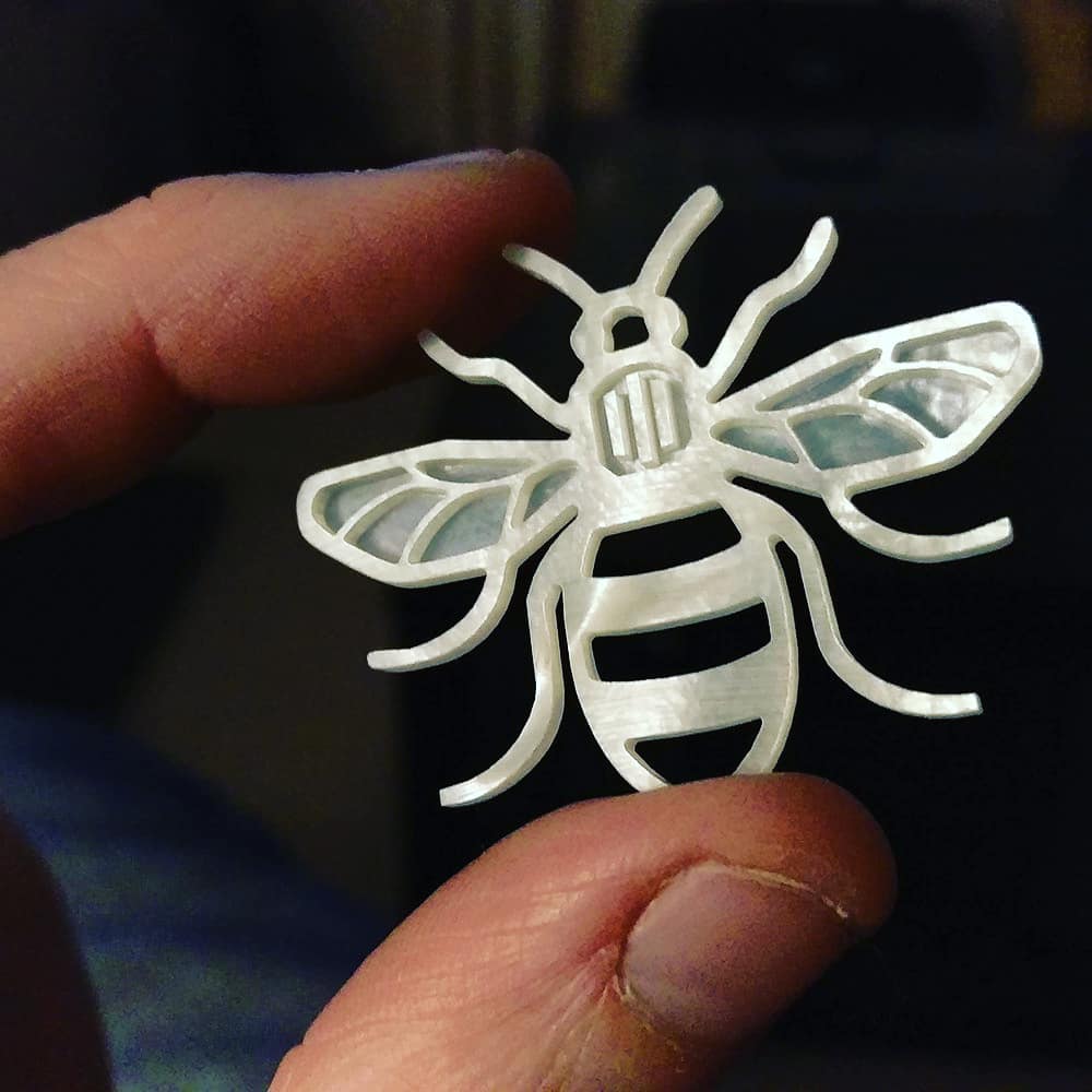 Manchester Bee mother of pearl inlay