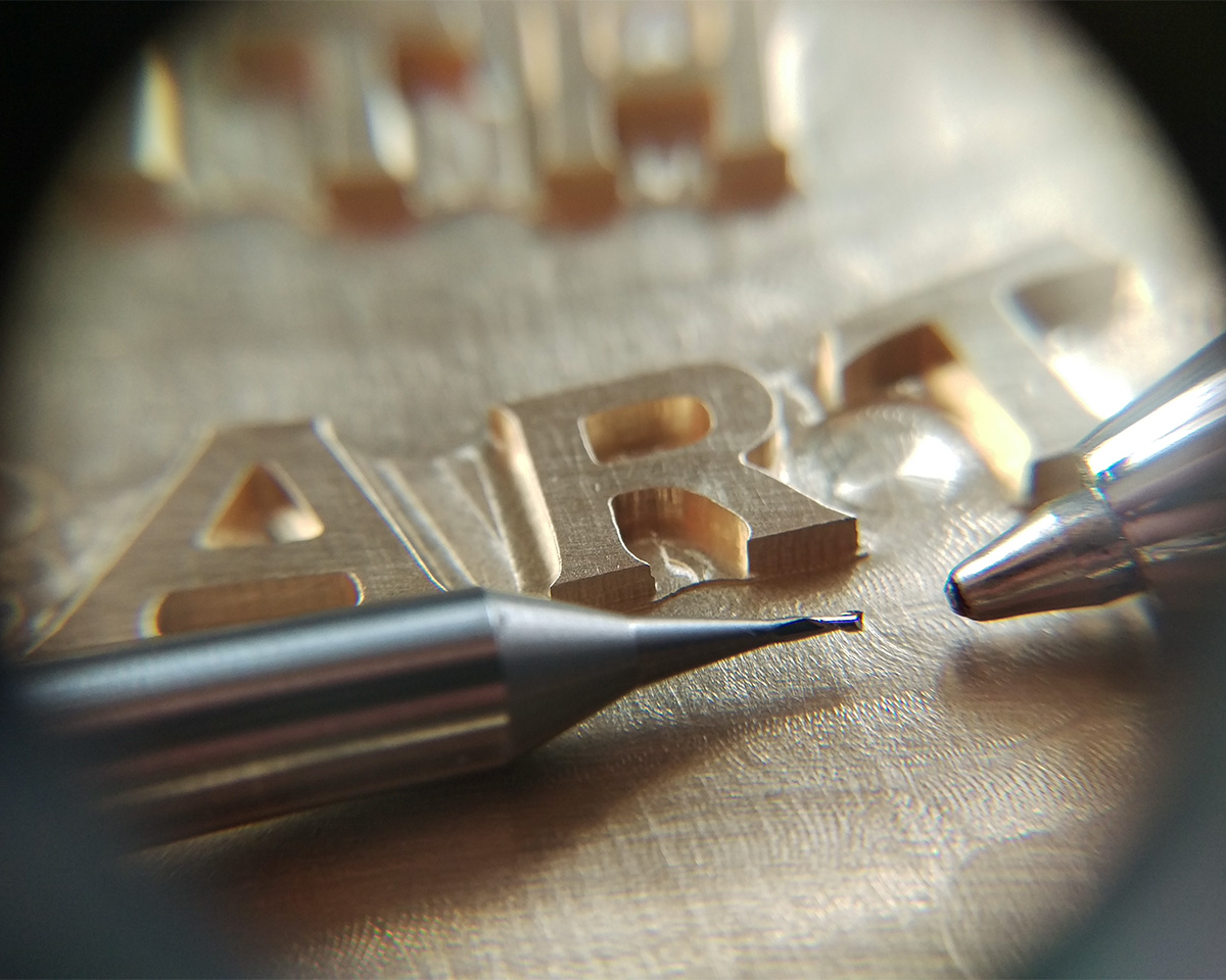 The smallest end-mill used on this job was 0.5mm